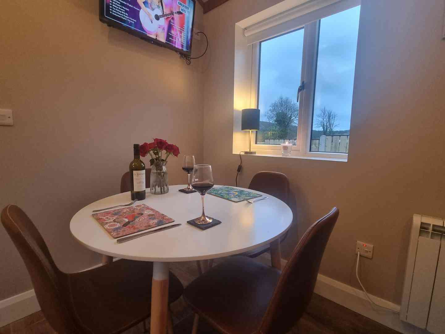 Dining inside Lacka Lodge